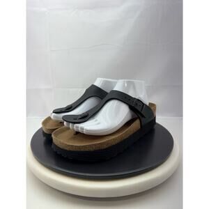 Papillio By Birkenstock Womens Sz 6 Narrow Black Gizeh Pap Flex Platform Sandals